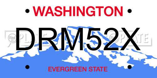 DRM52X Washington License Plate