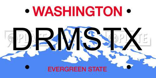DRMSTX Washington License Plate