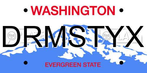 DRMSTYX Washington License Plate