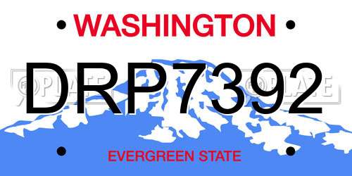 DRP7392 Washington License Plate