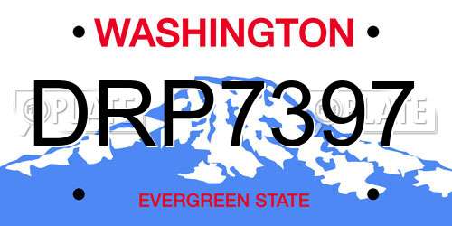 DRP7397 Washington License Plate