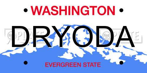 DRYODA Washington License Plate