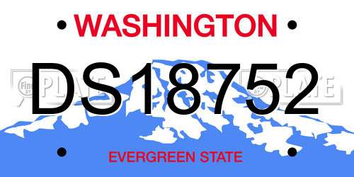 DS18752 Washington License Plate