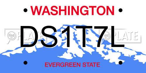 DS1T7L Washington License Plate