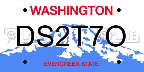 DS2T7O Washington License Plate