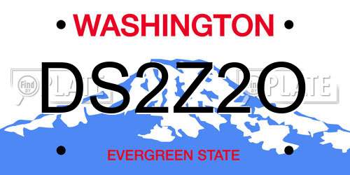 DS2Z2O Washington License Plate