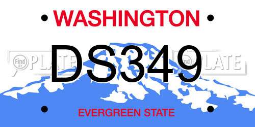 DS349 Washington License Plate