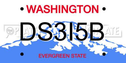 DS3I5B Washington License Plate