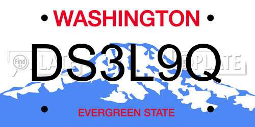 DS3L9Q Washington License Plate