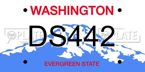 DS442 Washington License Plate