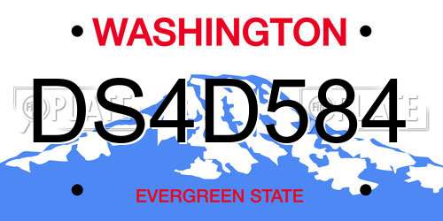 DS4D584 Washington License Plate