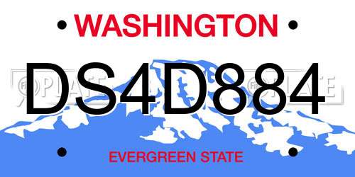 DS4D884 Washington License Plate