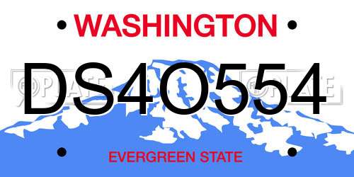 DS4O554 Washington License Plate
