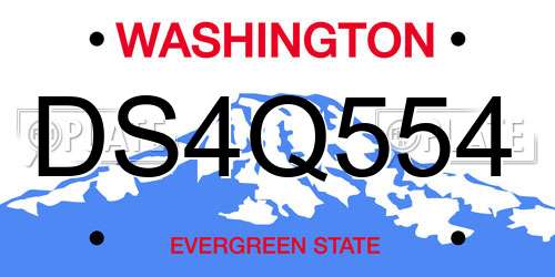 DS4Q554 Washington License Plate