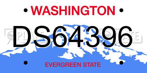 DS64396 Washington License Plate