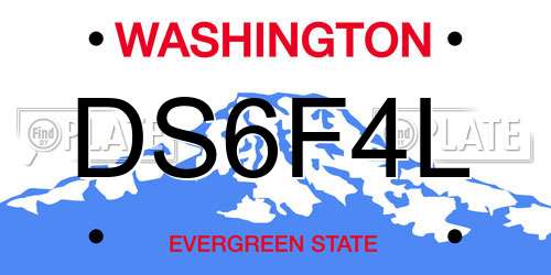 DS6F4L Washington License Plate