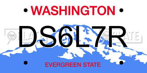DS6L7R Washington License Plate