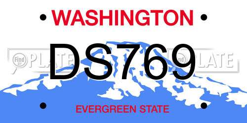 DS769 Washington License Plate