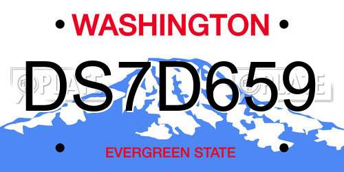 DS7D659 Washington License Plate