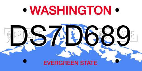 DS7D689 Washington License Plate