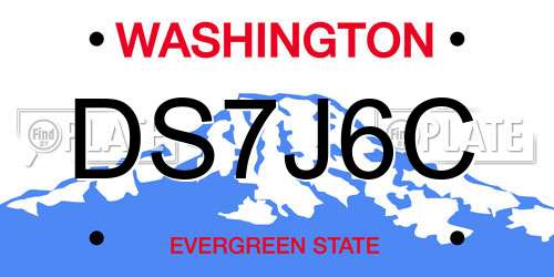 DS7J6C Washington License Plate