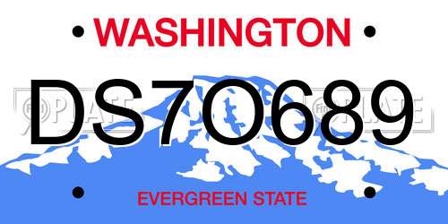 DS7O689 Washington License Plate