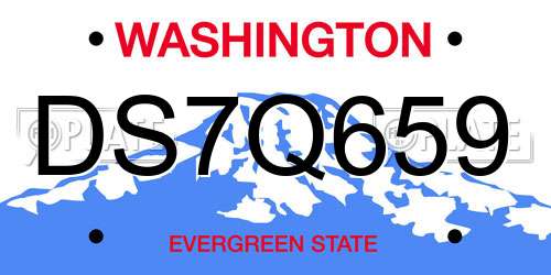 DS7Q659 Washington License Plate