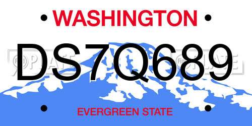 DS7Q689 Washington License Plate