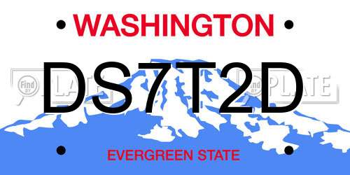 DS7T2D Washington License Plate