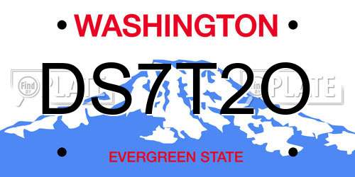 DS7T2O Washington License Plate