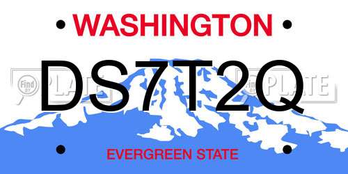 DS7T2Q Washington License Plate