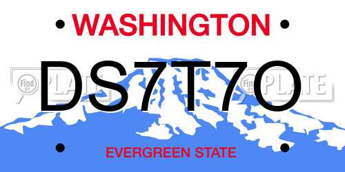 DS7T7O Washington License Plate