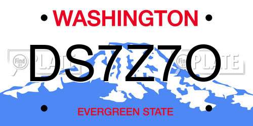 DS7Z7O Washington License Plate