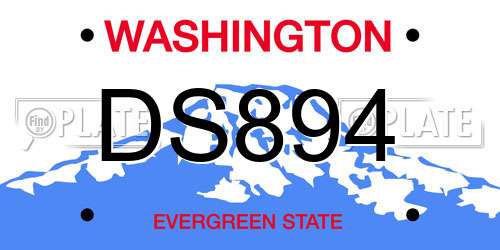 DS894 Washington License Plate