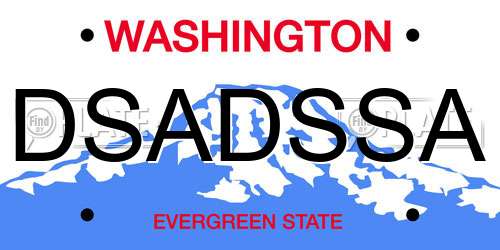 DSADSSA Washington License Plate