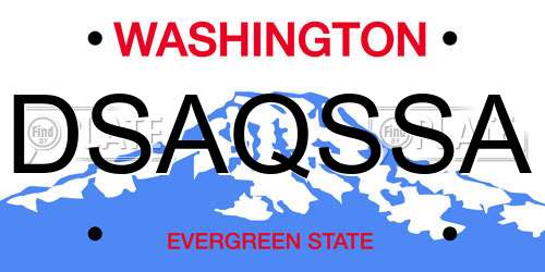 DSAQSSA Washington License Plate