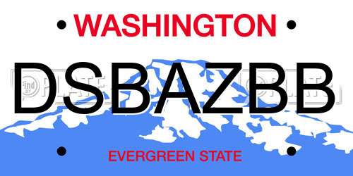 DSBAZBB Washington License Plate