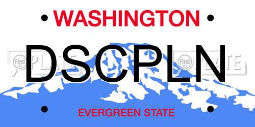 DSCPLN Washington License Plate