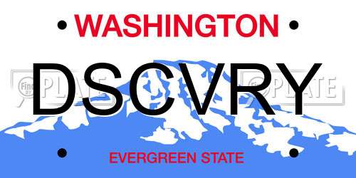 DSCVRY Washington License Plate