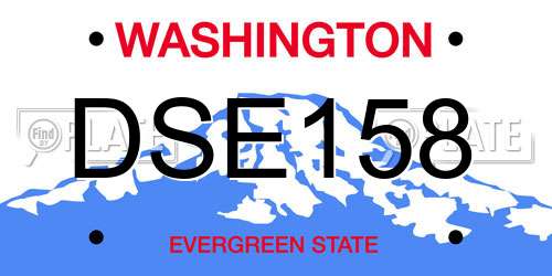 DSE158 Washington License Plate
