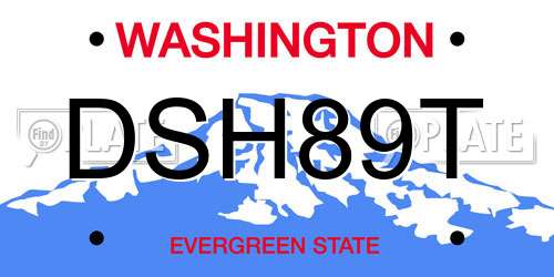 DSH89T Washington License Plate