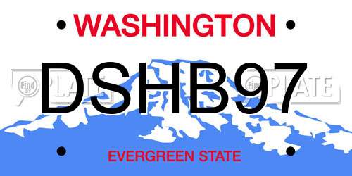 DSHB97 Washington License Plate
