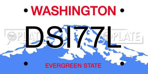 DSI77L Washington License Plate