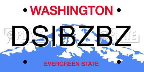 DSIBZBZ Washington License Plate