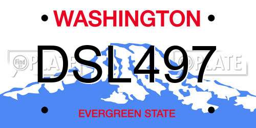 DSL497 Washington License Plate