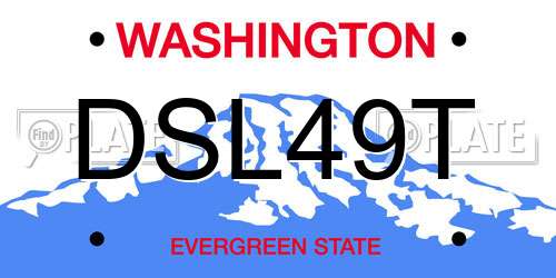 DSL49T Washington License Plate