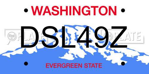 DSL49Z Washington License Plate