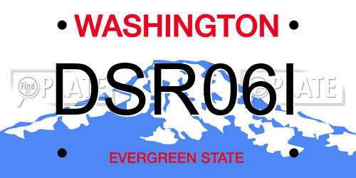 DSR06I Washington License Plate