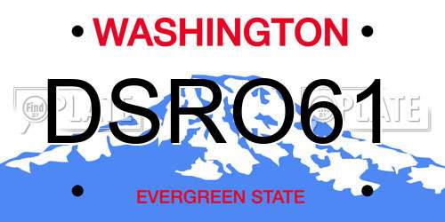DSRO61 Washington License Plate