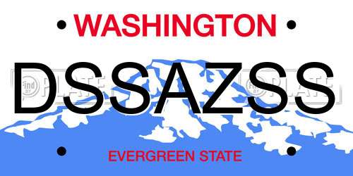 DSSAZSS Washington License Plate